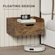 image 4 of HOMCOM Floating Nightstands Set of 2, Nightstand with Drawer | Brown | Natural wood | 40W x 30D x 19.5H cm