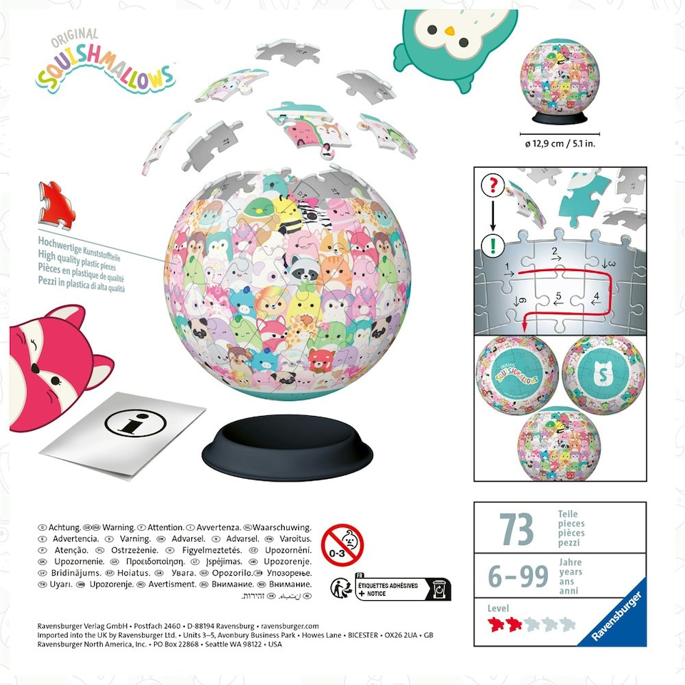 image 1 of Ravensburger Squishmallows 3D Puzzle Ball