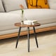image 2 of HOMCOM Modern End Side Table, Round Coffee Table, Chestnut Wood Effect Brown