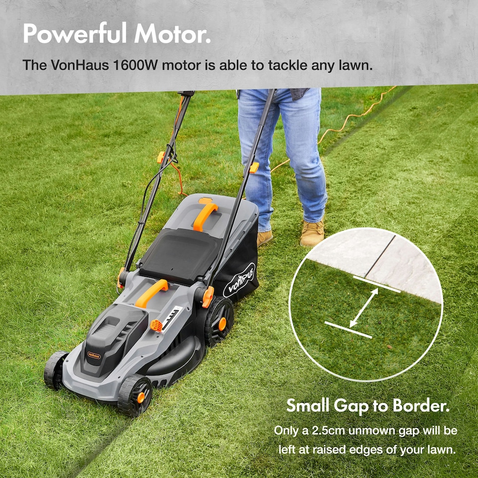 image 1 of VonHaus Lawnmower 1600W with 42L Collection Bag