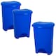 image 3 of 2 x 50L Blue Hard Wearing Home Office Plastic Waste Rubbish Bin With Lid Blue