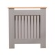 image 2 of Small Grey Wooden Slatted Grill Radiator Cover MDF Cabinet
