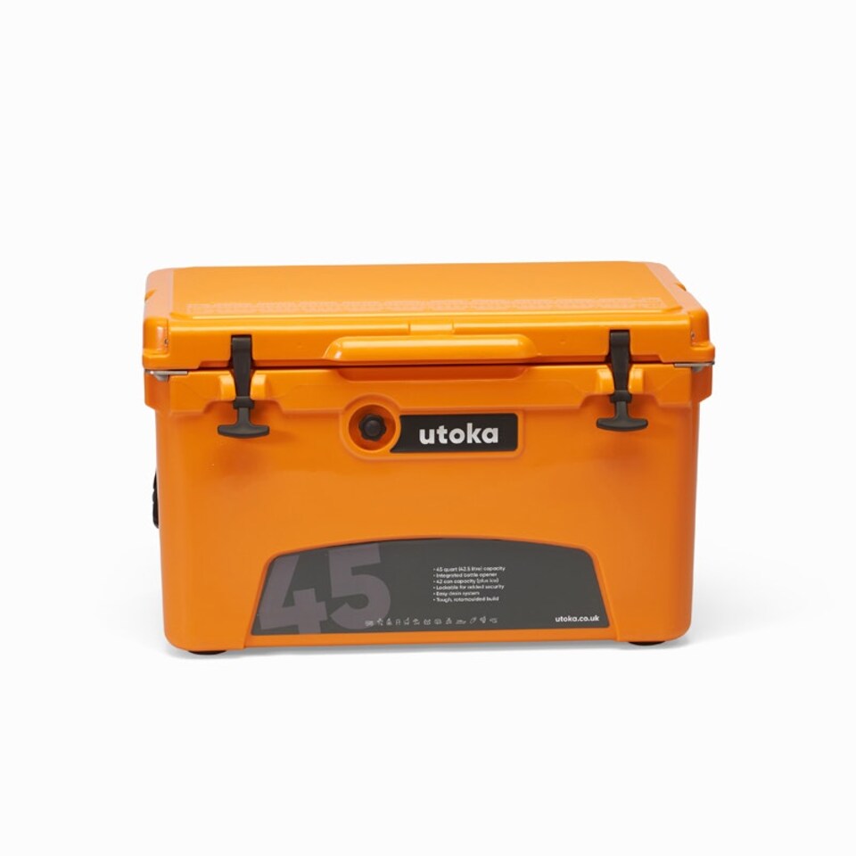 image 1 of Utoka 45 Hard Cooler Cool Box - Rotomoulded LLDPE & Polyurethane foam - L41 x W67 x H41 cm - Orange Orange