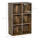 image 7 of HOMCOM Cubic Cabinet Bookcase Storage Shelves for Home Office, Rustic Brown