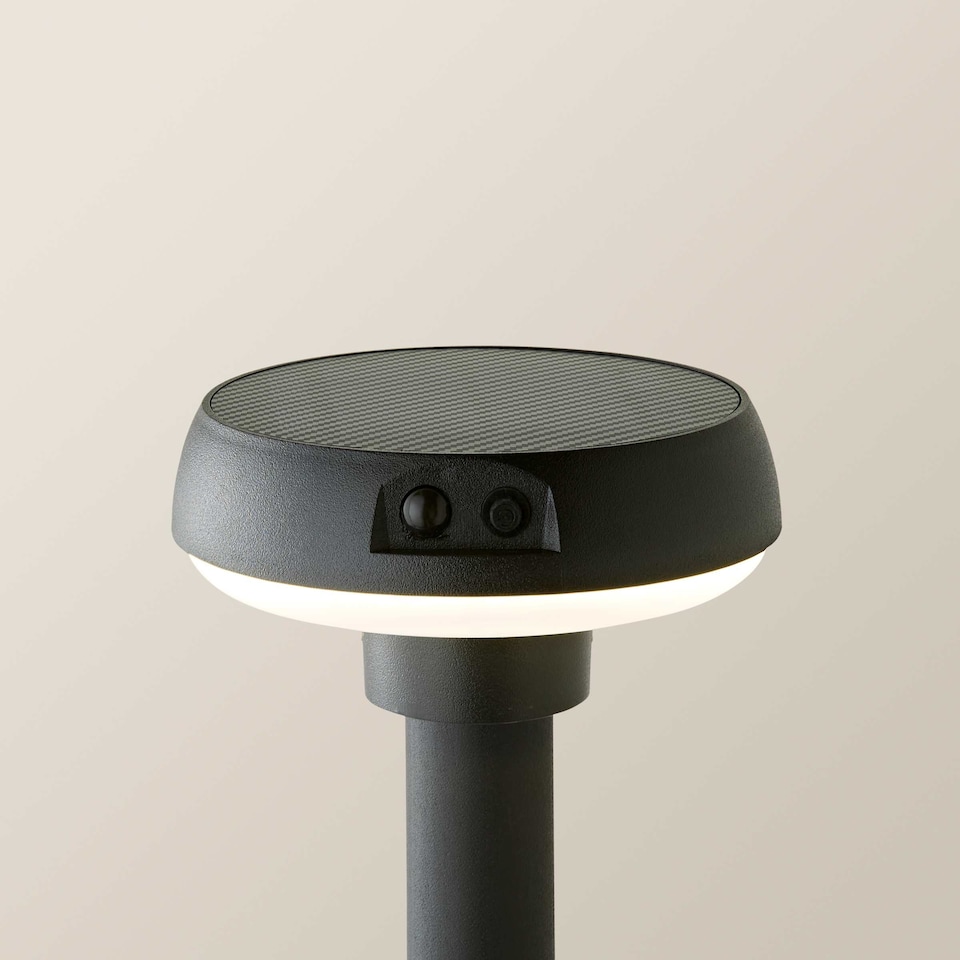 image 1 of ValueLights LED Matte Black Solar Panel Spike Light | Black