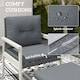 image 5 of Outsunny 5-Pieces Rattan Patio set with Acacia Wood Top Coffee Table | Grey | Grey | 1