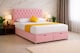 image 1 of Ottoman Bed Pink Plush Chesterfield 4ft6 Double Bed Set with Headboard and Mattress