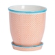 image 1 of Nicola Spring Hand-Printed Plant Pot with Saucer - 20.5cm - Orange | Orange | Orange / Blue