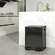 image 7 of HOMCOM 2 x 20L Dual Kitchen Bin Pedal Bin for Recycling and Waste Silver | 40L