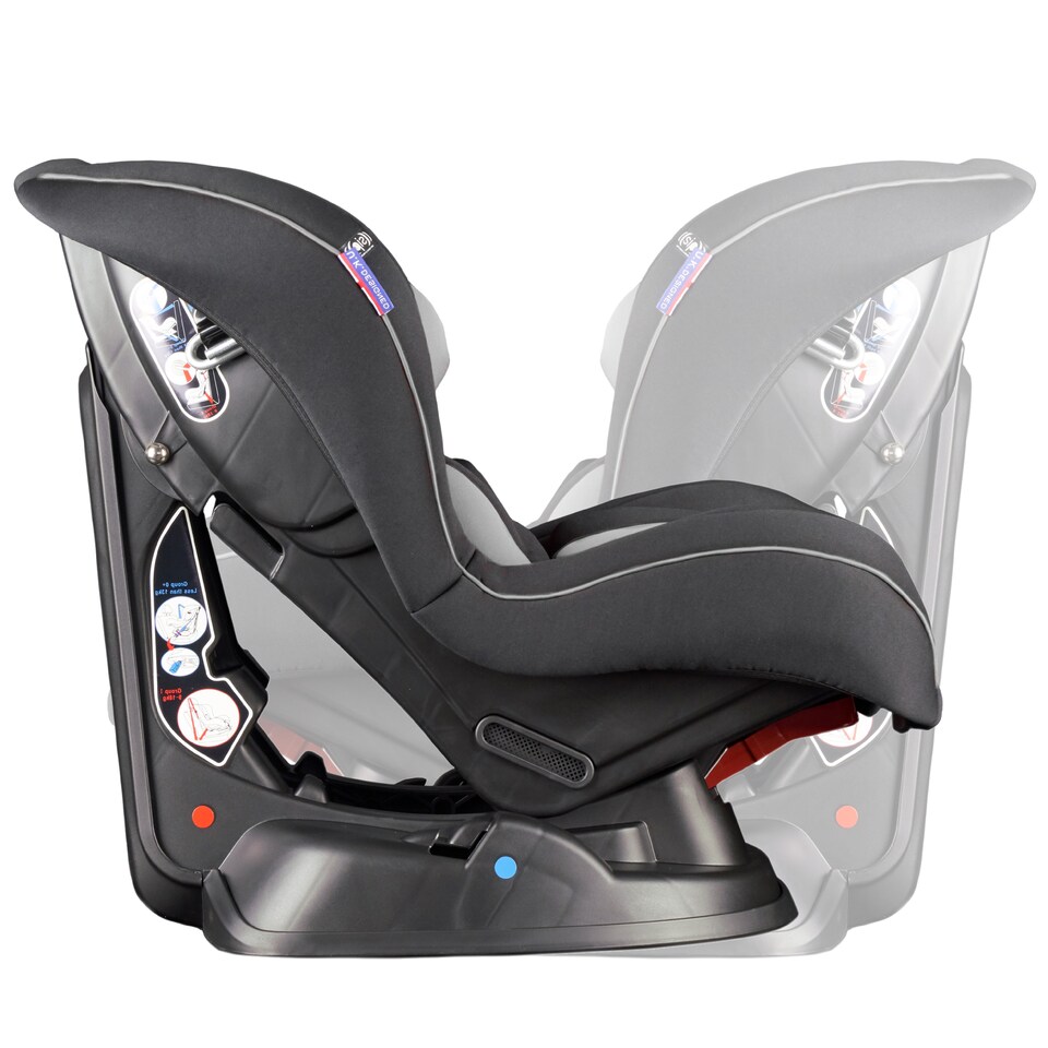 image 1 of Cozy N Safe Nevis Group 0+1 Car Seat 0-18kg, Rear & Forward Facing, 5 Point Harness, Reclining Baby Toddler Car Seat, Side Impact Protection, Birth to 4 Years (Black/Grey)