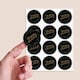 image 2 of Christmas Happy Holidays Black Round Stickers 60mm - Sheet of 12