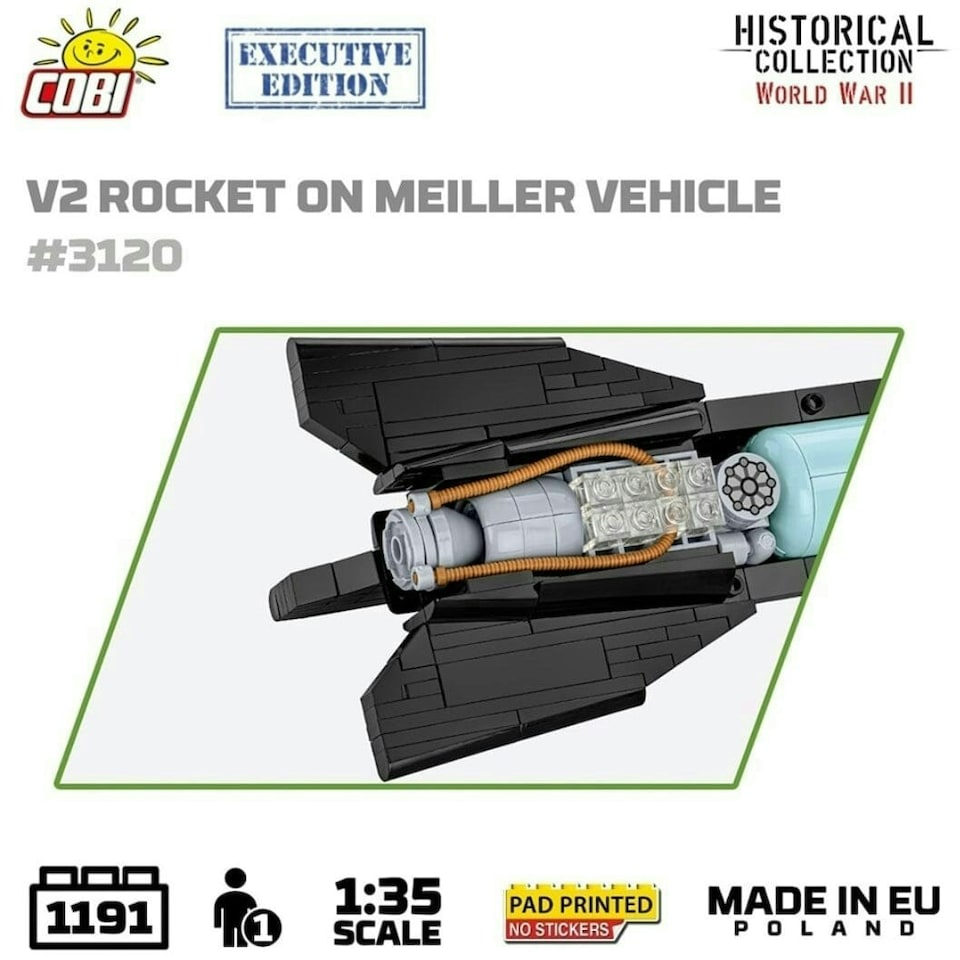 image 1 of V2 rocket on Meiller vehicle brick model - COBI 3120 - 1210 bricks EXECUTIVE EDITION