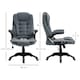 image 7 of Vinsetto High Back Home Office Chair Swivel Linen Fabric Desk Chair, Dark Grey