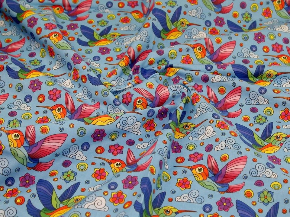 Blue 100% Craft Cotton Fabric for Bag Making, Dressmaking, Quilting, 148cm / 58" Wide - per metre