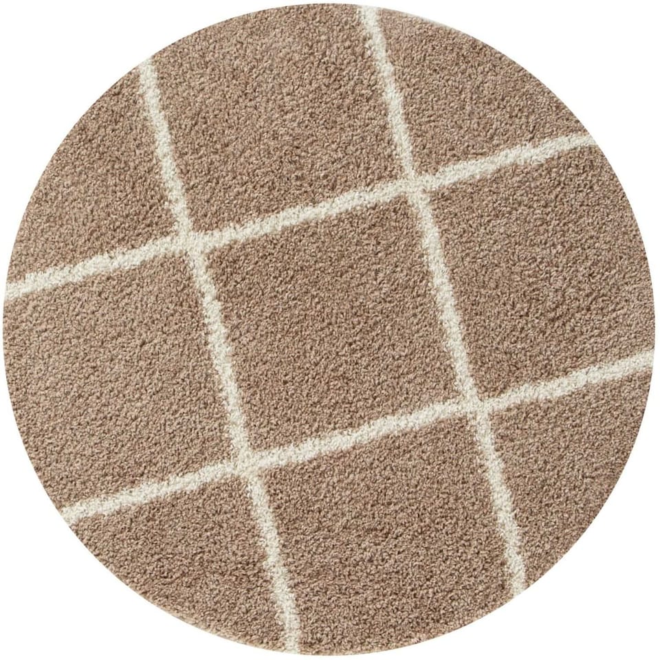image 1 of The Rugs Moroccan Collection Soft High Pile Shaggy Diamond Floor Rugs and Runners Living Room