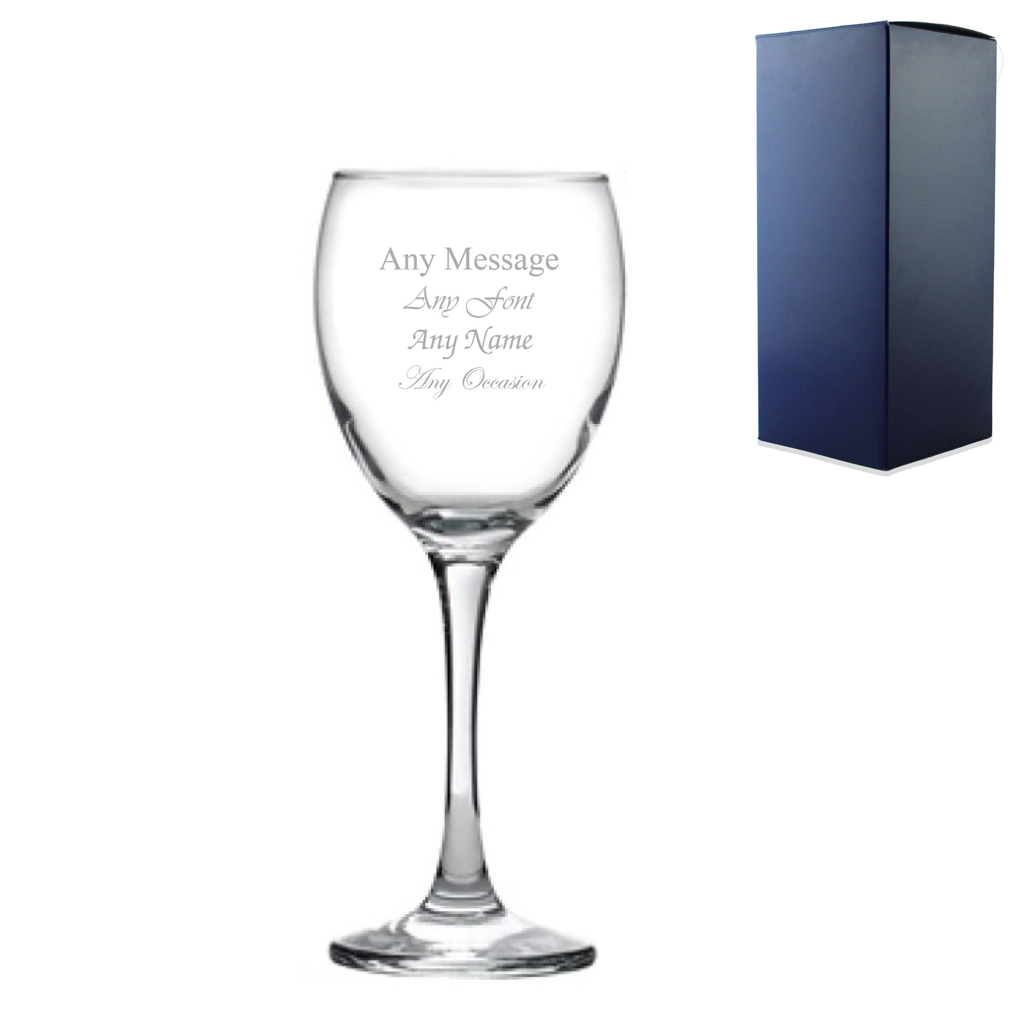 Uniqueful Personalised 340ml Classic Red Wine Glass Birthday Friend in Clear