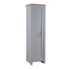 Wardrobe 1 Door Hanging Rail Wood Bedroom Furniture Storage Unit | Grey