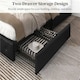 image 4 of Yaheetech 150 cm W × 200 cm L Bed Frame with Adjustable Headboard and 2 Drawers Black