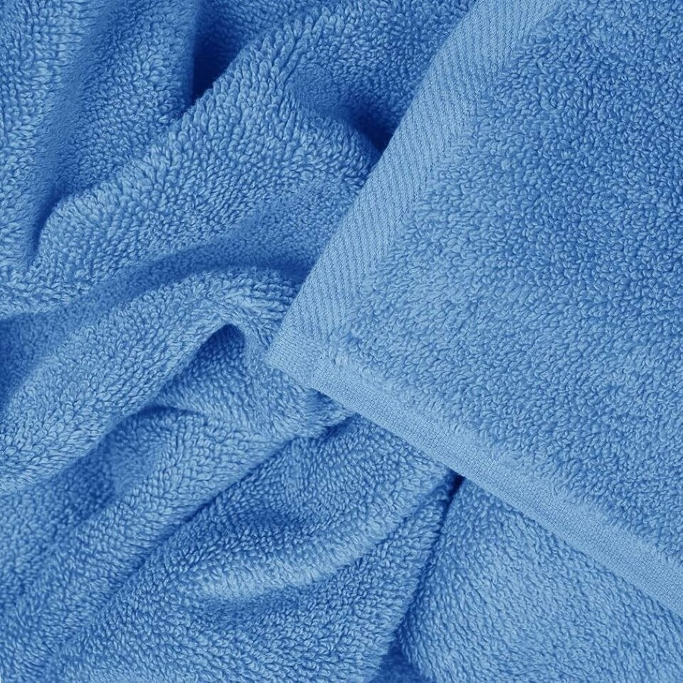 image 1 of Luxury Zero Twist Egyptian Cotton Bath Towels 70 x 120cm - Pack of 2 Blue | Bath towel