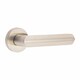 image 4 of Golden Grace Modern Lima Knurled Euro Lock Door Handles in Satin Nickel Finish with 70mm Key and Thumbturn Barrell Grey