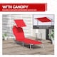 image 5 of Outsunny Folding Chair Sun Lounger w/ Sunshade Garden Recliner Hammock Red