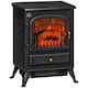 image 1 of HOMCOM Freestanding Electric Fireplace Indoor Heater Glass View Log Wood Burning Effect Flame Portable Fireplace Stove 9501850W Black