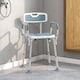 image 2 of HOMCOM EVA Padded Shower Chair for the Elderly and Disabled, Height Adjustable Shower Stool with Back and Arms, 4 Suction Foot Pads, Light Blue