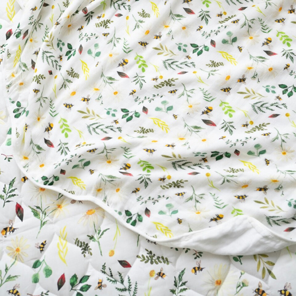 image 1 of The Gilded Bird Wild Bee Bamboo Baby Blanket