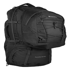 Mountain Warehouse Unisex Traveller 60 + 20L Rucksack Durable Sports Backpack Black | Black