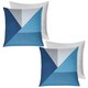 image 1 of OHS 2 x Ralph Geometric Pinsonic Filled Cushions, 45x45cm - Navy Blue