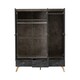 image 3 of Nordic 3 Door 3 Drawer Wardrobe - L55.5 x W113 x H179.5 cm - Concrete Effect/Charcoal Grey