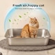image 5 of Skylos Cat Litter Box Stainless Steel Toilet Tray for Kittens Cats Large