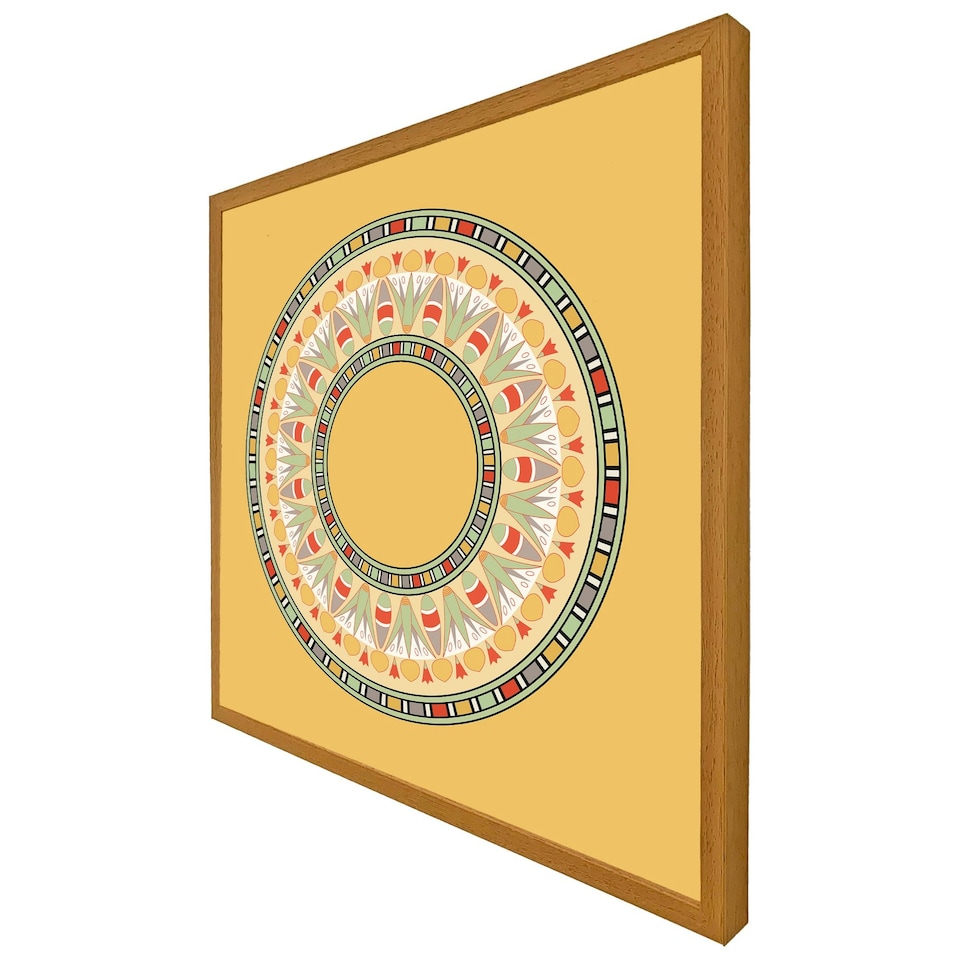 image 1 of Orange circle ornament. round frame (Picture Frame) White | M