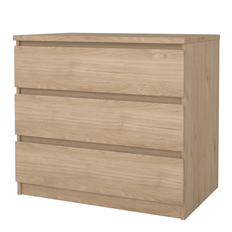 image 1 of Naia Chest of 3 Drawers in Jackson Hickory Oak