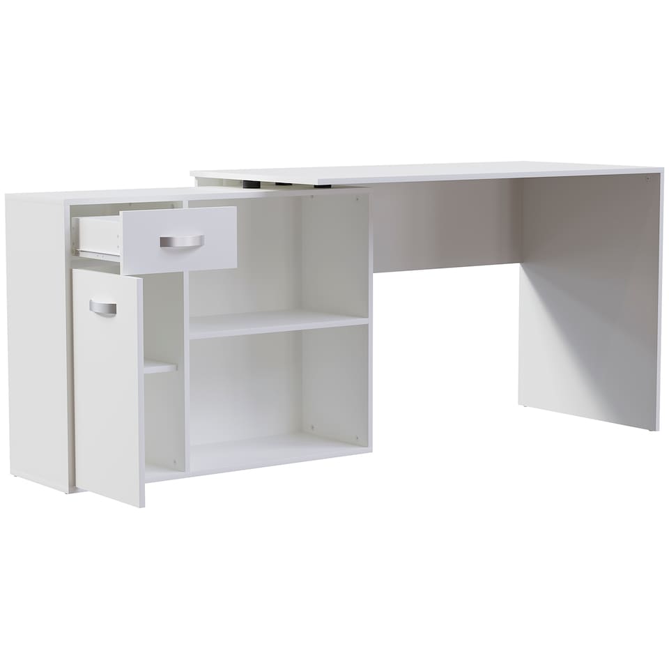 image 1 of Vida Designs Longton Adjustable Computer Desk Home Office Workstation, White