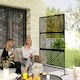 image 2 of Outsunny Decorative Outdoor Privacy Panel with Stand, Rhombus Black Black