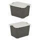 image 2 of 1 x 16 Litre Grey Organic Designed Strong Stackable Spacious Storage Container With Clip Lock Lid Grey