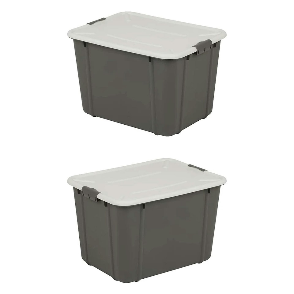 image 1 of 1 x 16 Litre Grey Organic Designed Strong Stackable Spacious Storage Container With Clip Lock Lid Grey