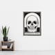 image 4 of Memento Mori Skull Black and White Wall Art Print Julie de Graag 24x32"