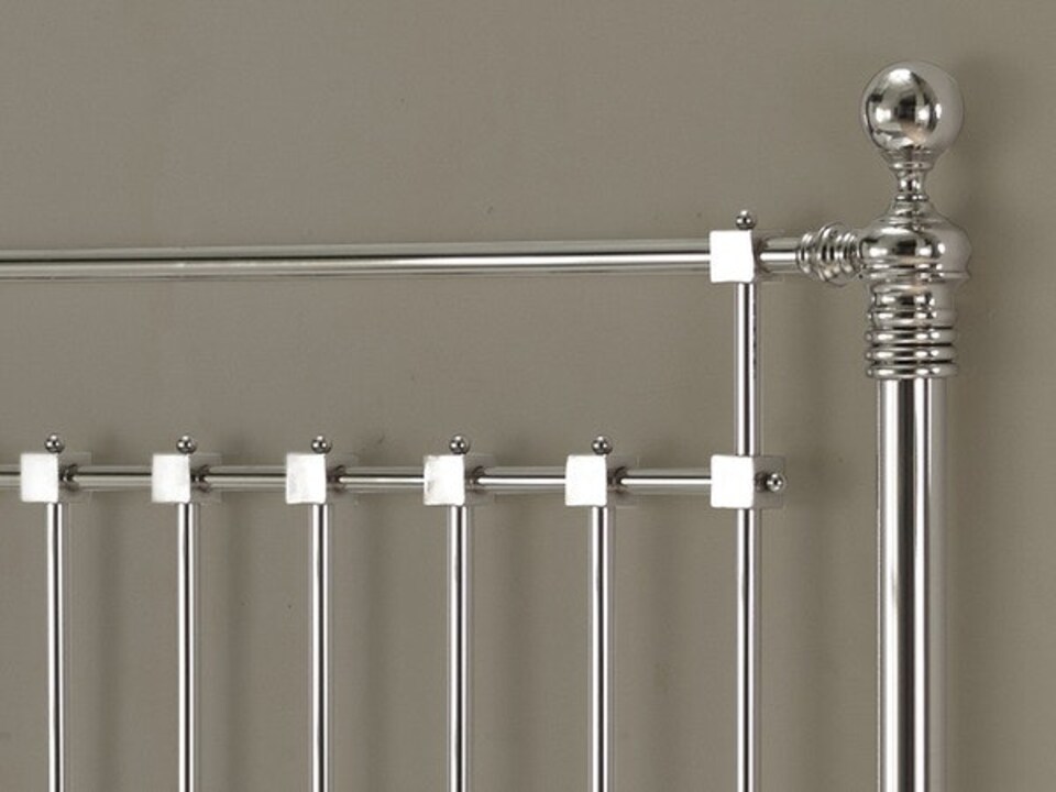 image 1 of Chrome Squared Metal Bed Frame - Double 4ft 6"