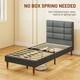 image 6 of HOMCOM 3ft Upholstered Single Bed Frame w/ Wooden Slat No Box Spring Needed