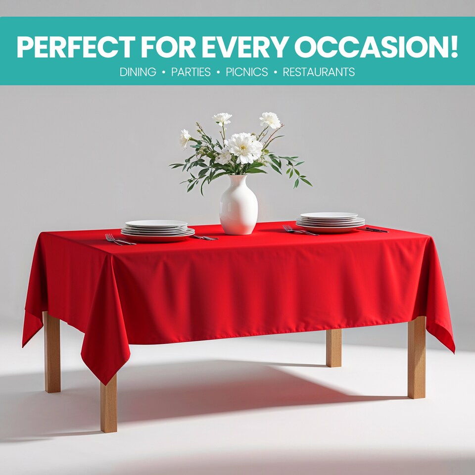 image 1 of Rectangle Wipe Clean Table Cloth, Polyester Table Cover - 52x70 Inch