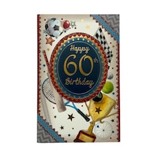 Age 60 Male Sports Themed Design Birthday Card