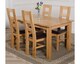 image 2 of Oslo 150 x 90 cm Medium Oak Dining Table and 4 Yale Chairs | Brown | Brown
