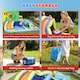 image 6 of AIYAPLAY 8 in 1 Bouncy Castle for Kids, Inflatable Bounce House with Slide | Multi | Light blue base, orange slide, deep blue sides | 350 x 320 x 190 cm