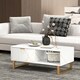 image 8 of HOMCOM Marble-Effect Coffee Table with Storage, Living Room Table with Drawer and 2 Open Shelves, Modern Centre Table with Fluted Door, White | White