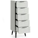 image 4 of Silk Grey Narrow Chest of Drawers (5 Drawers)