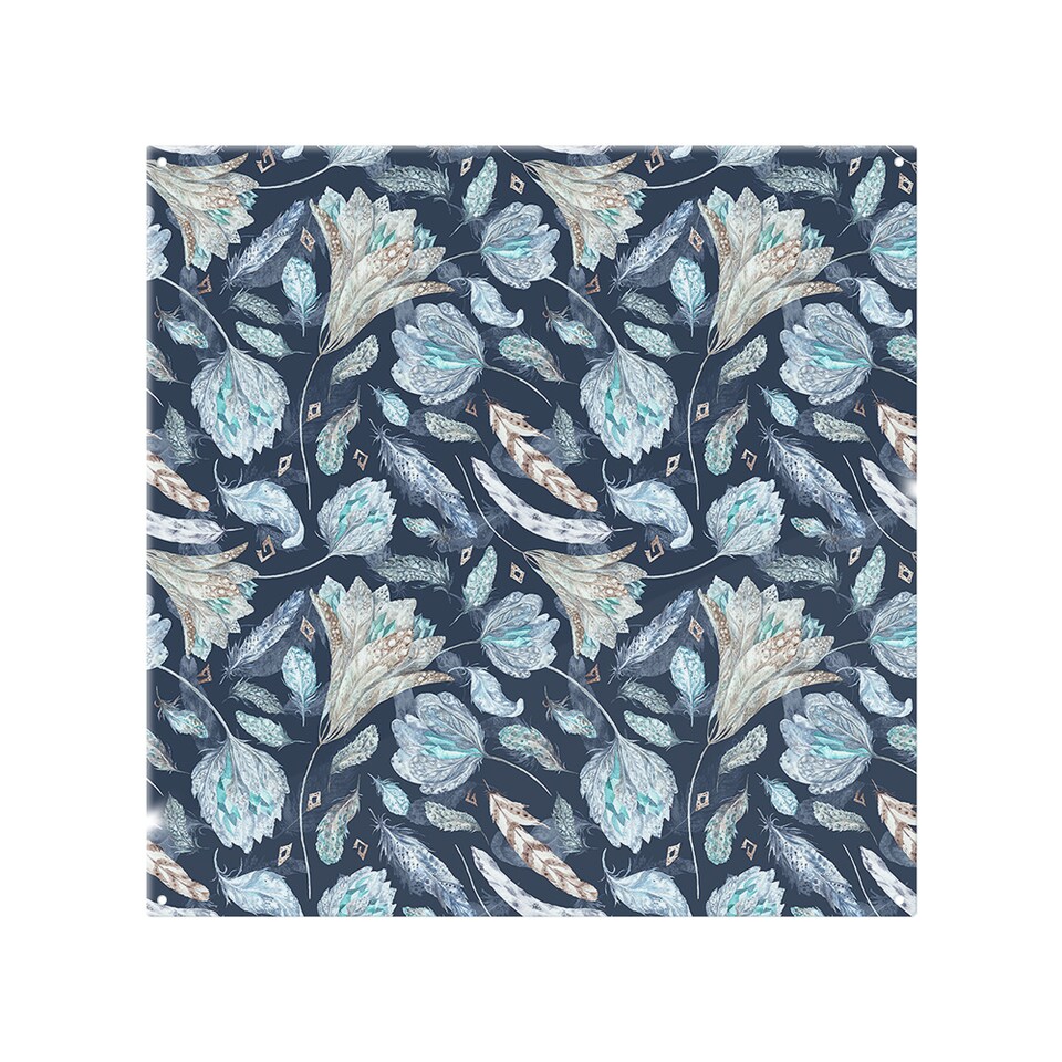 image 1 of Boho Chic Indigo Pattern Splash Back | White