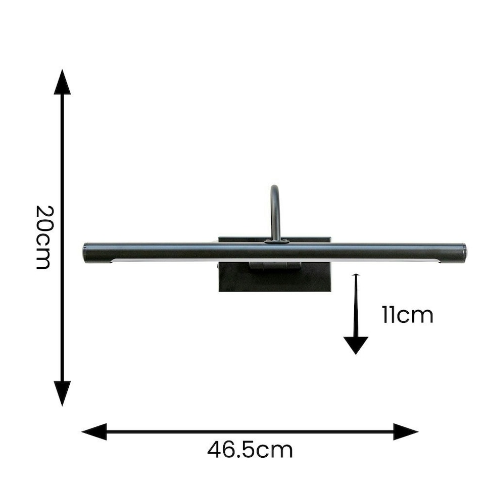 image 1 of ValueLights Alana Black IP44 Integrated LED Picture Wall Light | Black