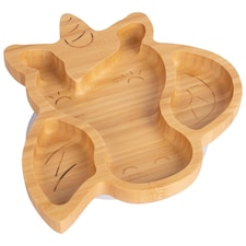 Tiny Dining Children's Bamboo Suction Unicorn Plate - White White